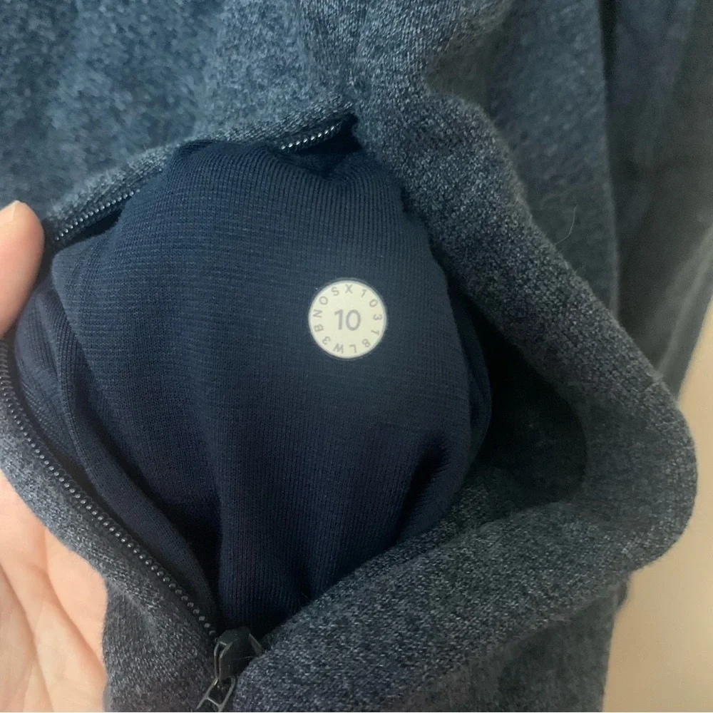 Lululemon Huddle & Hustle Hoodie Heathered Speckled Jet Blue Size 10 W3BNOS